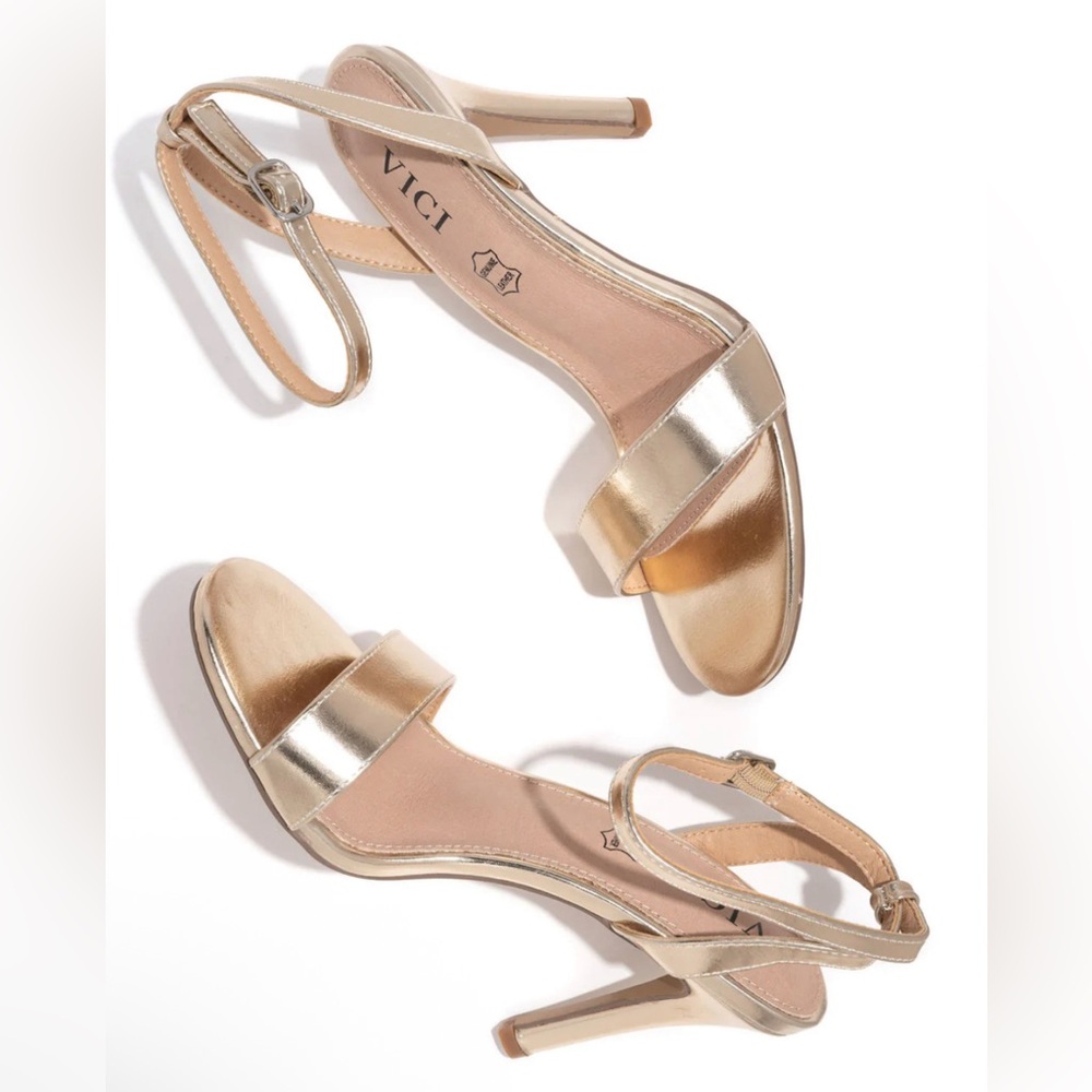 Vici Metallic Gold Sandals